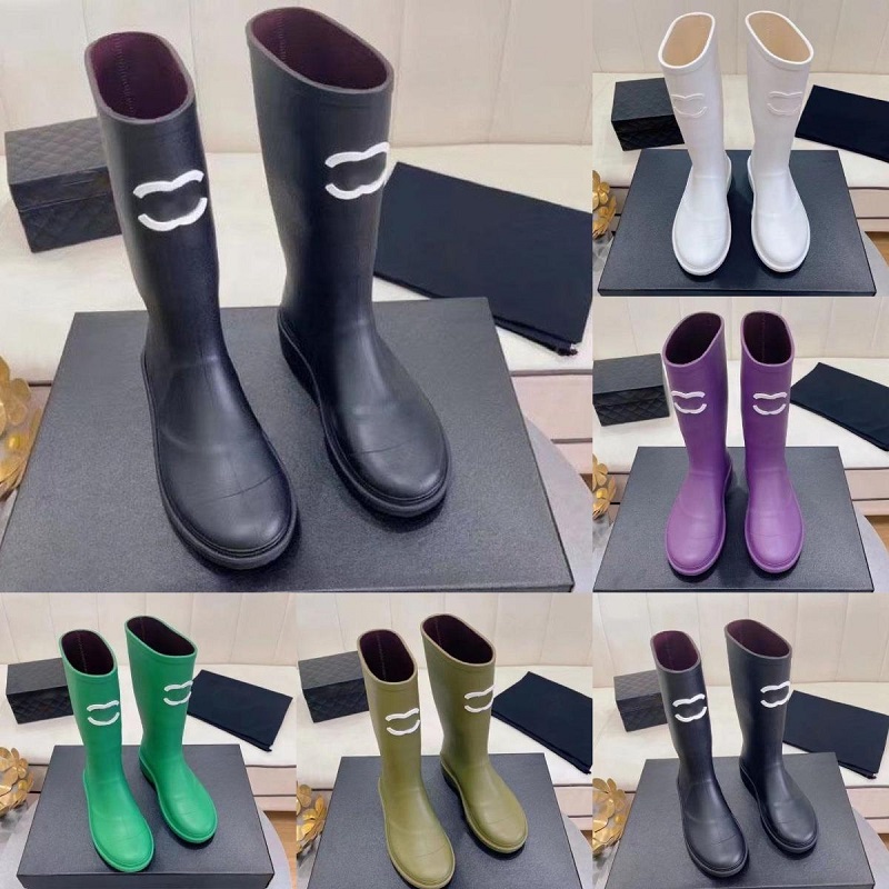 

Top Brand Designer Square Toe Women Rain Boots Thick Heel Thicks Sole Ankle Boot Women's Rubber Boot G220720 good are quality 35-40, Color#