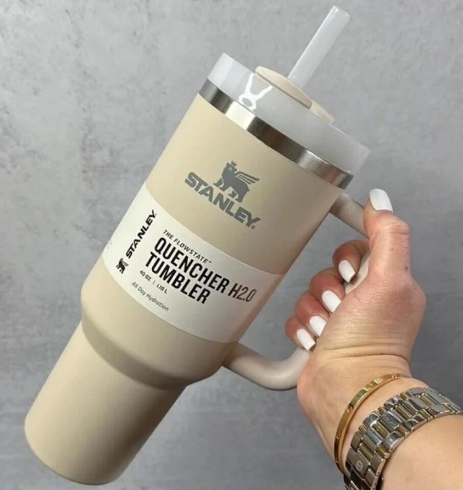 with stanley logo 40oz H2.0 Mugs Stainless Steel Tumblers Cups With Silicone Handle Lid Straw 2nd Generation Big Capacity Travel Car Water Bottle-image-676728560