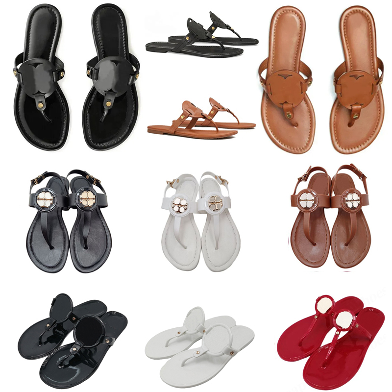 

Women Slippers Miller Metallic Snake Embossed Leather Sandal designer sandals womens slides luxury tories burchs flip flops slipper Torys shoes outdoor slide, 35