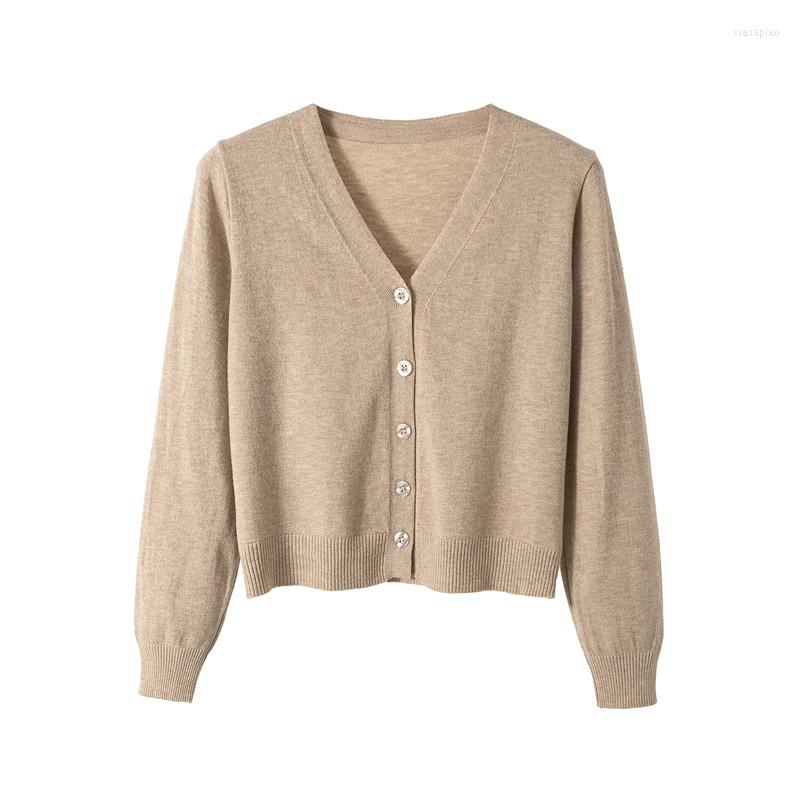 

Women's Knits Fall 2023 Women Selling Crop Top Pink Sweater Cardigan Korean Fashion Netred Casual Knitted Ladies Tops Vy01101, White