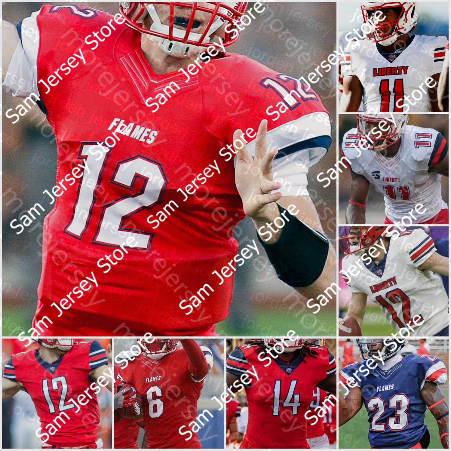 

Football Jerseys Custom Liberty Flames Football Jersey NCAA College Malik Willis Durrell Johnson Peytton Pickett Joshua Mack Stephen Calvert Hickson Stubbs, Red