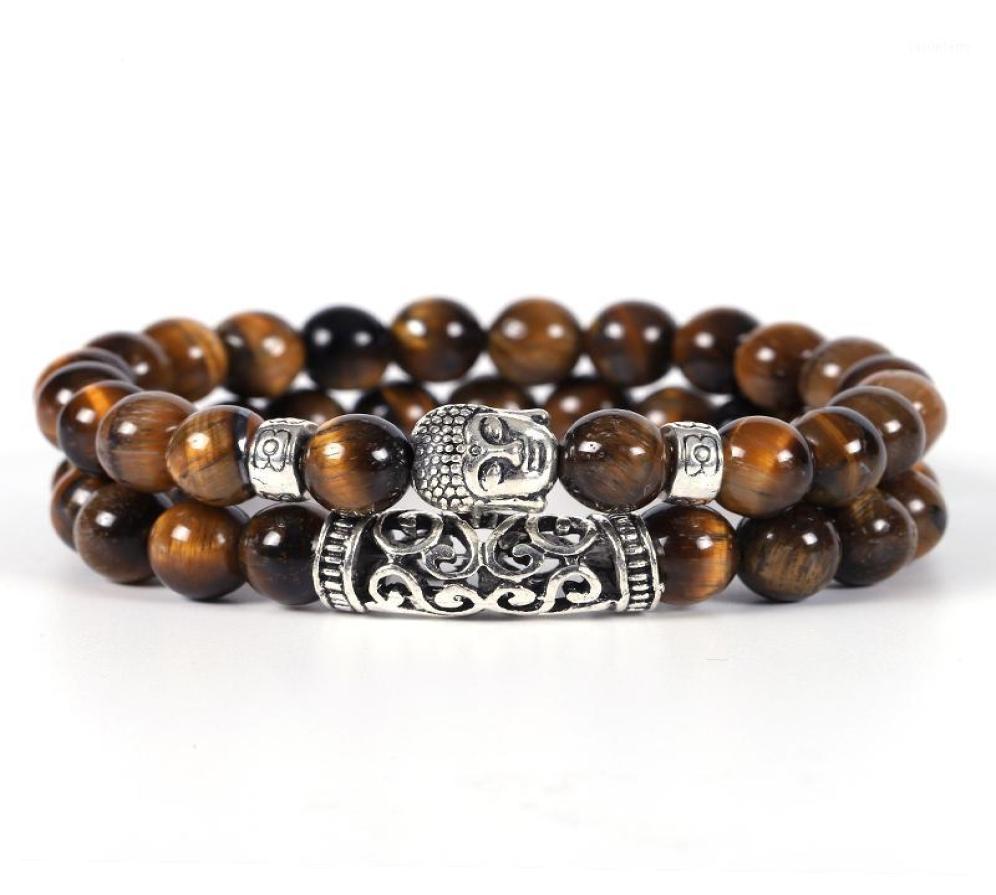 

2 pieces set Buddha Charm Natural stone Bracelet men bracelets For Women Cool Dazzling bracelet Pulseras19818375