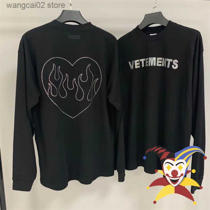 

Men' Hoodies Sweatshirts Long Sleeve Vetements Diamond T Shirt Men Women 1 1 High Quality T-shirt Black T Shirt T230602