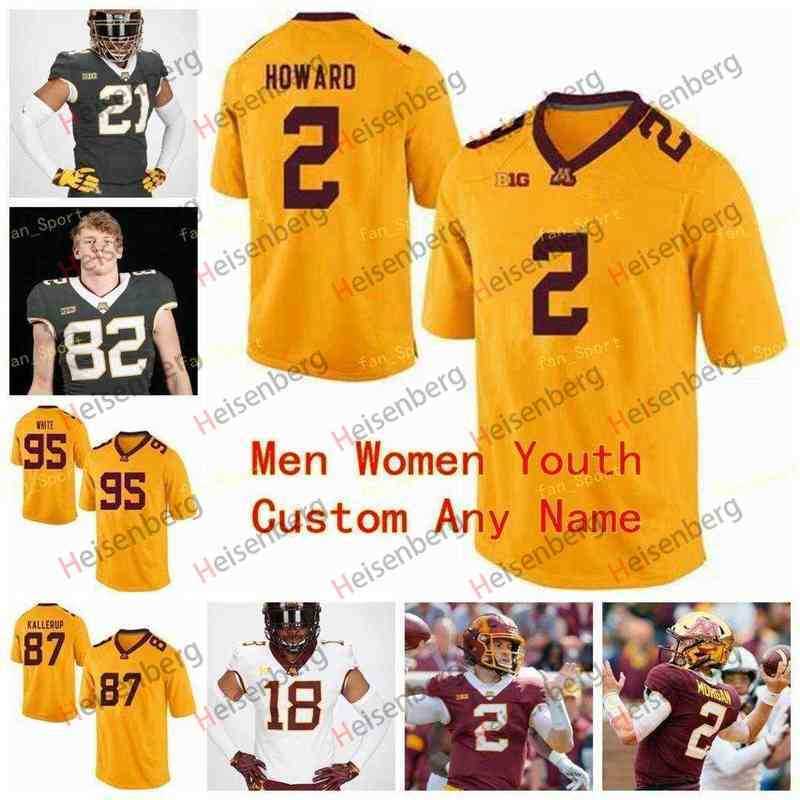 

College NCAA College Jerseys Minnesota Golden Gophers 40 Alex Strazzanti 45 Carter Coughlin 5 Zack Annexstad 6 Chris Williamson Custom Footb, As