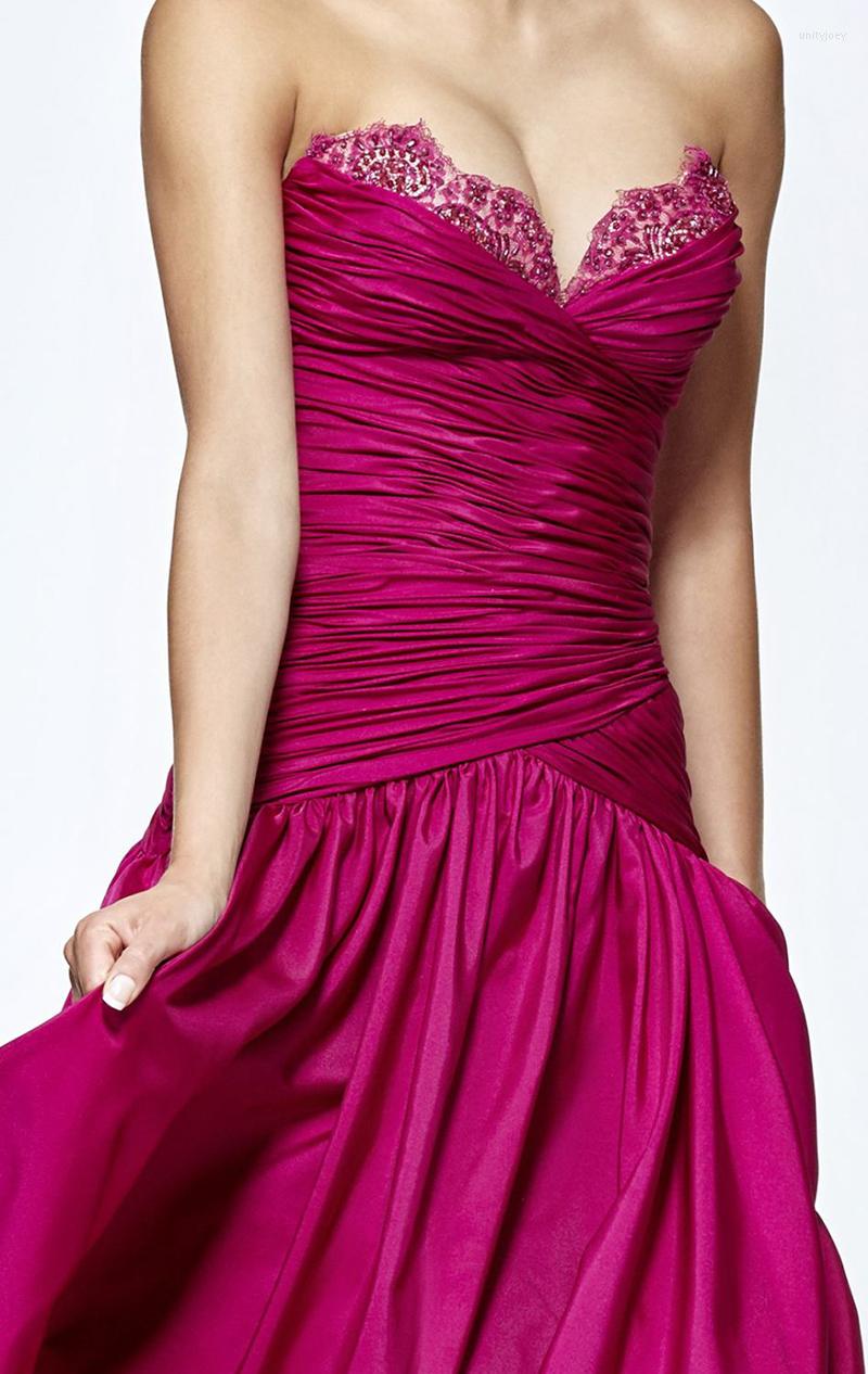 

Party Dresses Sexy Sweetheart Beaded Pleated Evening Dress Taffeta Floor Length Prom Support Tailor-Made, Gray