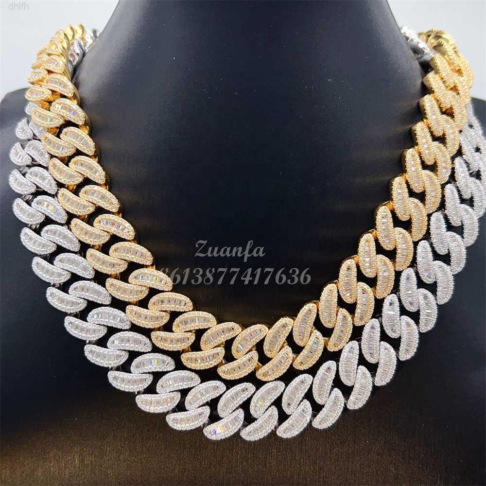 

Pass Diamond Test Cuban Link Necklace Fit Custom Pendant 18mm Hip Hop Jewelry Necklaces Vvs Baguette Moissanite Cuban Link Chain