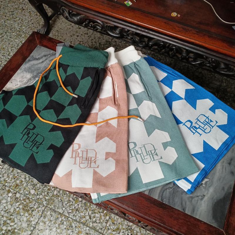 

Men' Shorts Plaid Jacquard Men Women High Quality Summer Style Yellow Drawstring Breeches, 14