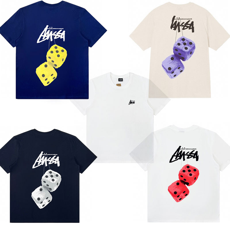 

Mens Designer Fuzzy Dice Dice Pattern Printed Round Neck Short Sleeve T-shirt tee Clothing Famous T Shirt Letter Print Fashion Men Women T Shirts