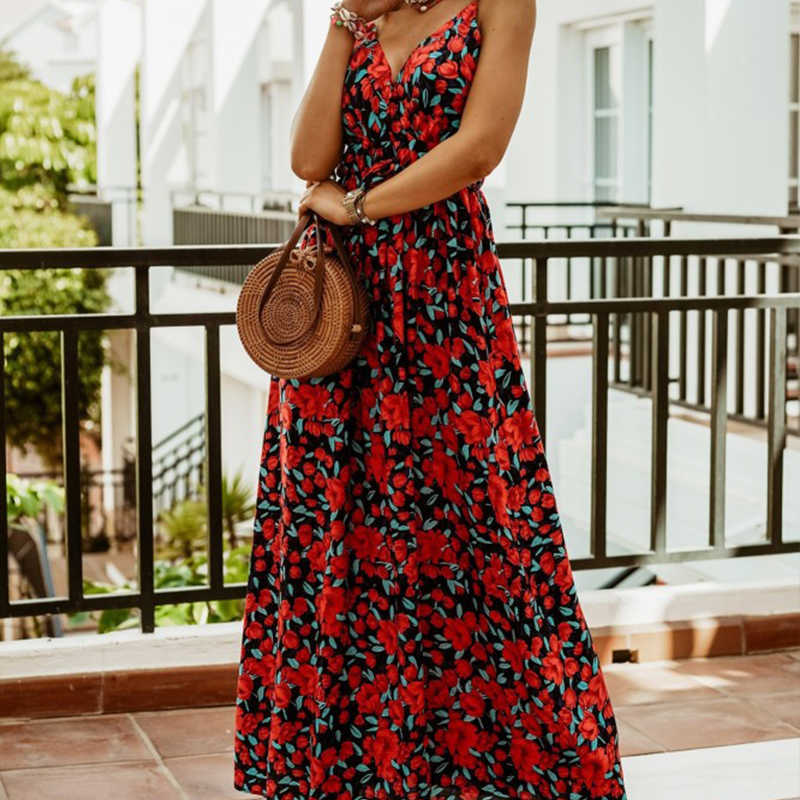 

Maternity Dresses Summer Women's Dress V-neck Printed Pregnant Women's Bohemian Long Dress Sexy Backless Party Beach Dress Pregnant Women's Dress Vestidos G220602