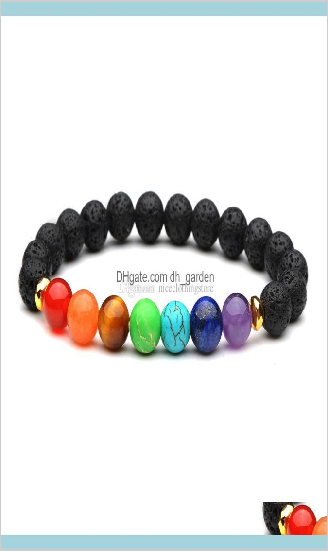 

Yoga Jewelry Hnuy7 Charm Bracelets W60D9 8Mm Natural Black Lava 7 Chakra Reiki Aromatherapy Essential Oil Diffuser For Women5793843