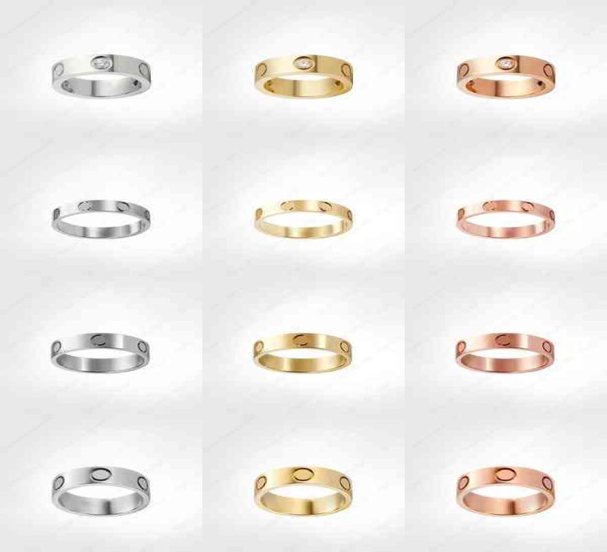 

Love Screw Ring mens Band Rings 3 Diamonds 2021 digner luxury jewelry women steel Alloy GoldPlated Craft Gold Sier Rose Never fad8474537