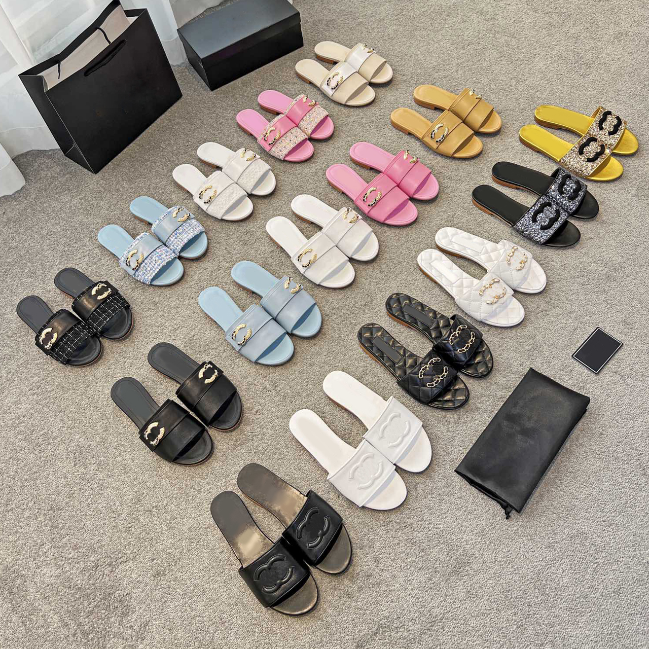 

designer sandal womens platform sandals slides thick bottom flip flops C summer flat shoes velcro casual beach flip flops real leather high quality with box 10A, Color15