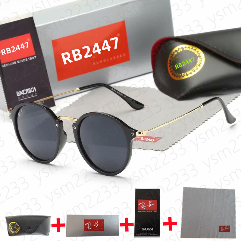 

Top RB2447 luxury Sunglasses polaroid lens designer womens Mens Adumbral Goggle senior Eyewear For Women eyeglasses frame Vintage Metal Sun Glasses With Box