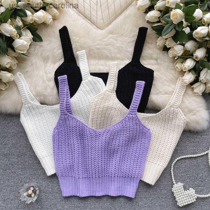 

Camis Knitted Elegant Womens Tanks and Camis Sexy Spaghetti Strap Tank Top Womans Almighty Casual charming Tops Y2k Summer Dropship L230522, White