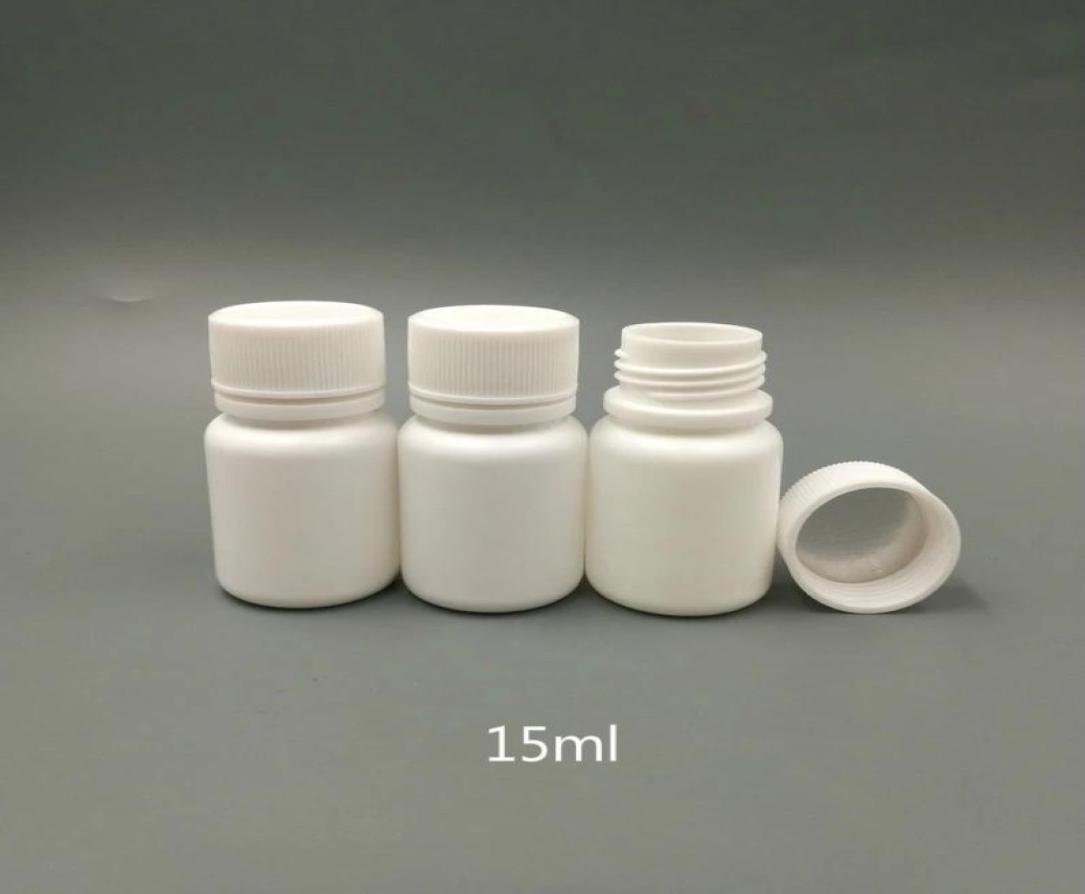 

100pcs 15ml 15g 15cc HDPE white plastic pill bottles small plastic medicine pill bottles with screw cap seal6186654