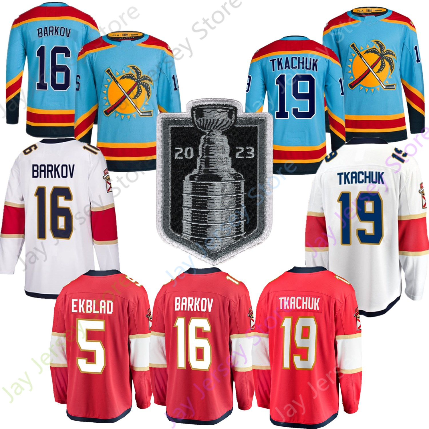 

Hockey Jersey 5 Aaron Ekblad 16 Aleksander Barkov 19 Matthew Tkachuk White Blue Red Size -3XL 2023 Patch, 24 miguel cabrera grey player