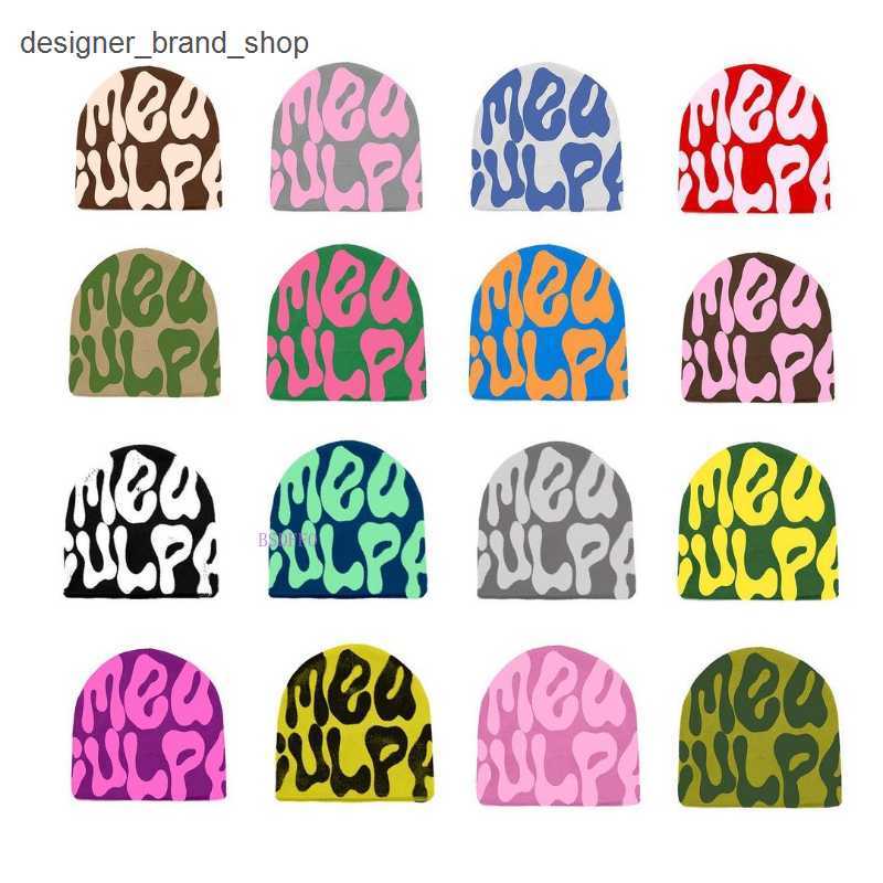 

Berets 18color Corteiz Hat Mea Meaculpa Culpas Beanie Knitted Bonnet Y2k Beanies Culpa Women's Cap Winter for Women Hats Accessories 5U04