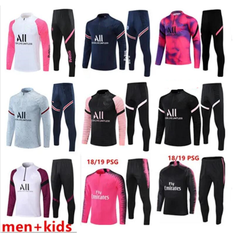 

21 22 PSGs football tracksuit 20/21/22 Classic style MBAPPE soccer jersey psgS Training Suit Half pull Long sleeve SERGIO RAMOS VERRATTI ICARDI adult kids 10/2XL