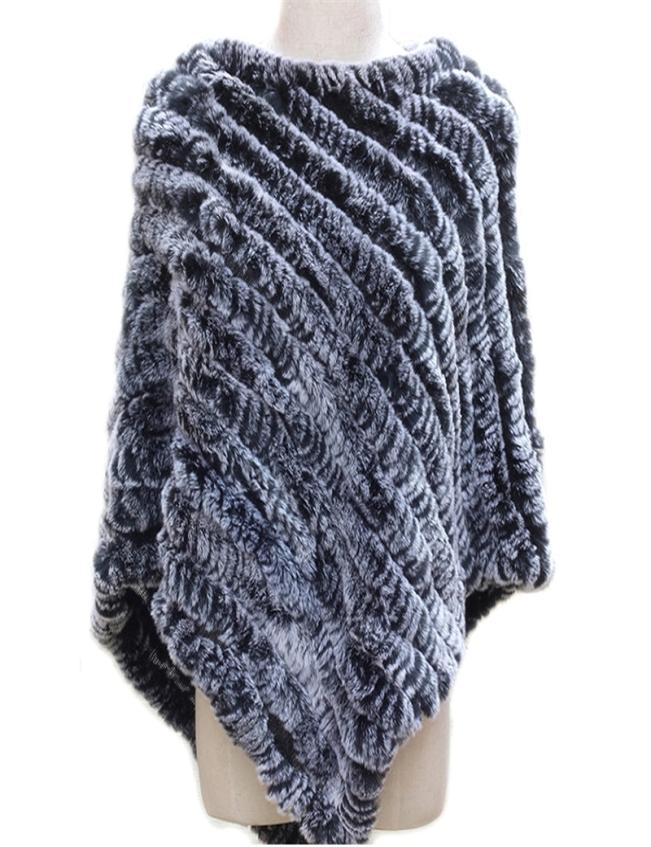 

Women Genuine Real fur shawl Knitted Rabbit Fur Poncho Wrap scarves female natural rabbit fur Shawl triangle Cape pashmina Y2001032405516