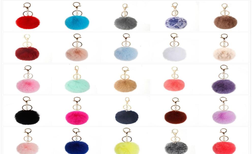 

37 Colors 8Cm Imitate Rabbit Fur Ball Keychain Pom Pom Car Keychain Handbag Keychain Fluffy Faux Rabbit Fur Key Ring Eh2Sn1990406
