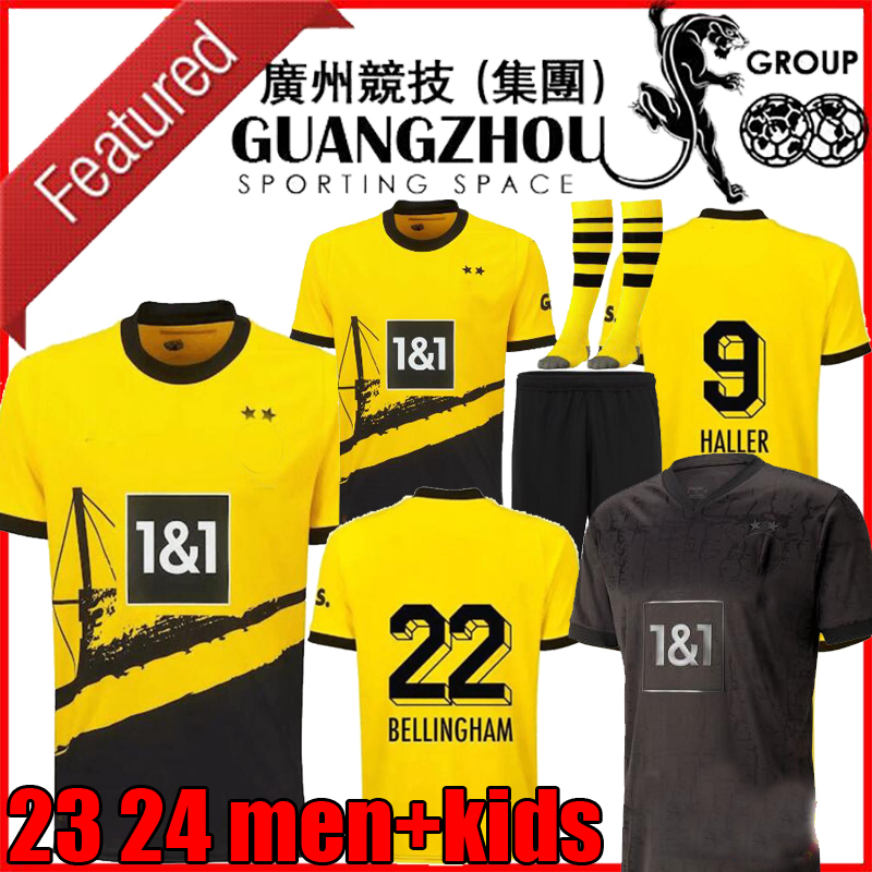 

23 24 DoRTmUNdS Soccer Jerseys Kids Kit BvBs Football Shirt BELLINGHAM REUS HALLER Trikot Maillot Camisetas 2023 2024 Home Away Third White All Black Special Edition, Pre match shirt