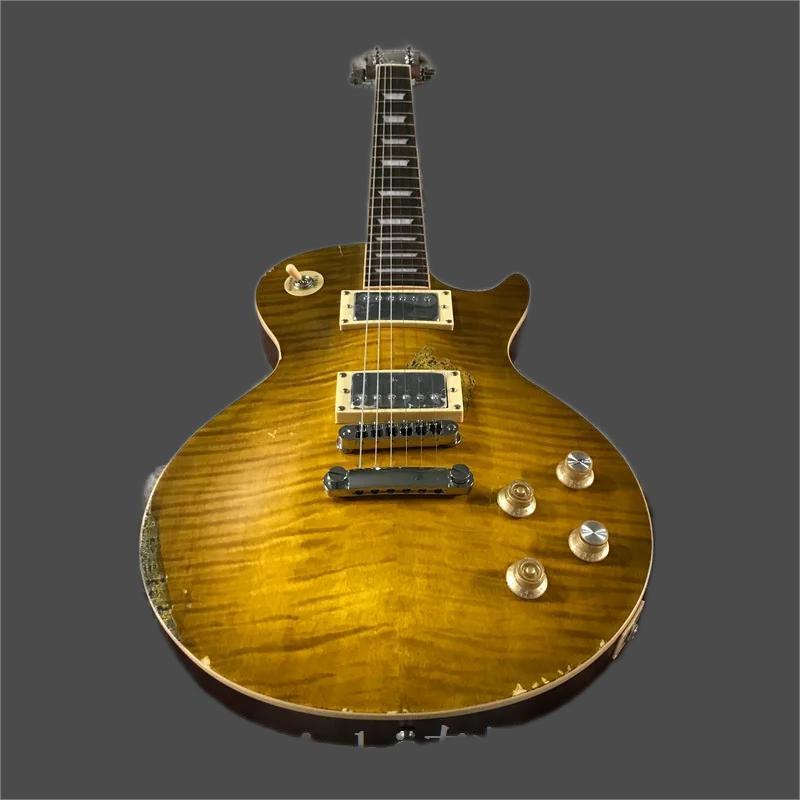 

AgedRelic electric guitar Nitro Finish Peter Green GarryMoore LemonBurst 1 piece body and neck fre