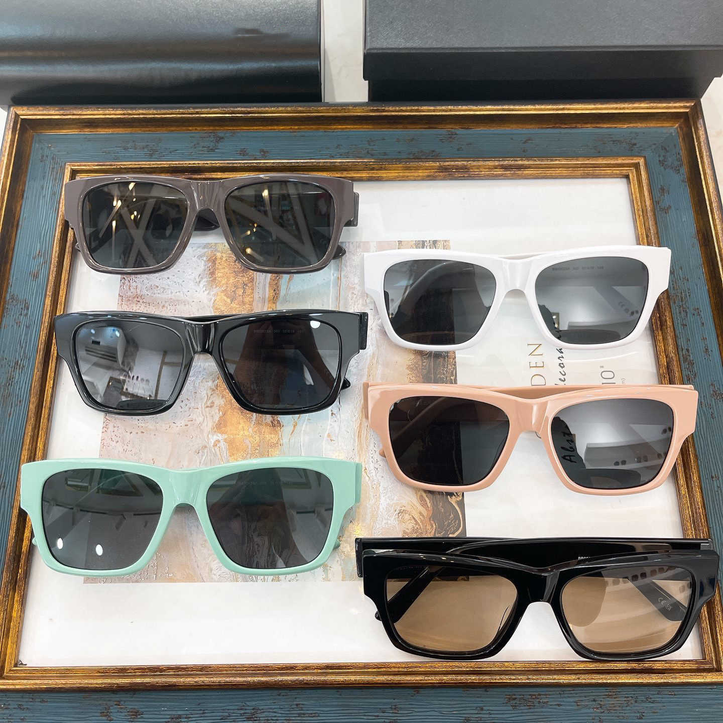 

B family's new plate box Men and women's fashion Ins celebrity sunglasses BB0262