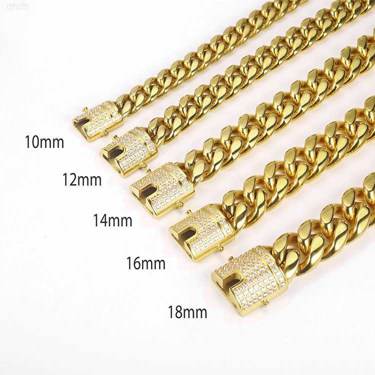 

Factory Wholesale Hip Hop 316l Stainless Steel Pvd Plating with Cz Diamond Cuban Link Chain