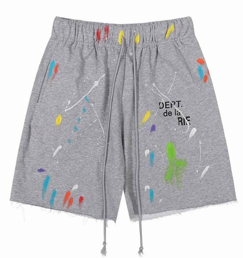 

Men's womens Shorts American Fashion Brand galleryes Depts Hand-painted Splash Printing Pure Cotton Terry Shorts Fog High Street Casual Pants, Customize