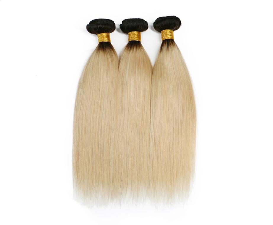 

ELIBESS HAIR Ombre 1b 613 Dark Roots Blonde 100g One PieceBrazilian Remy Hair Extension Straight 100 Human Hair Weave Bundles Do1486814