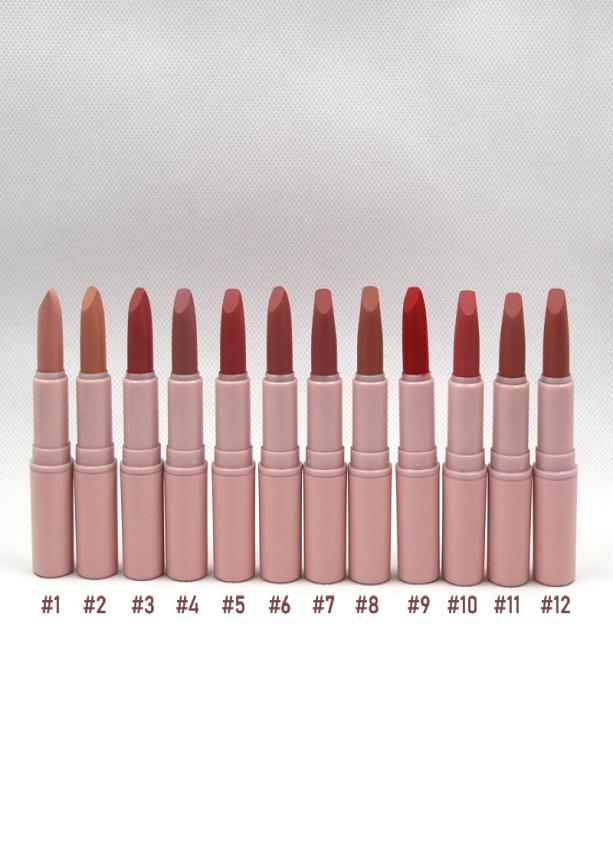 

Pink Matte lipstick Shades Longlasting Easy to Wear Natural 12 Colors Makeup Wholesall Lip Stick9678925, Mixed color