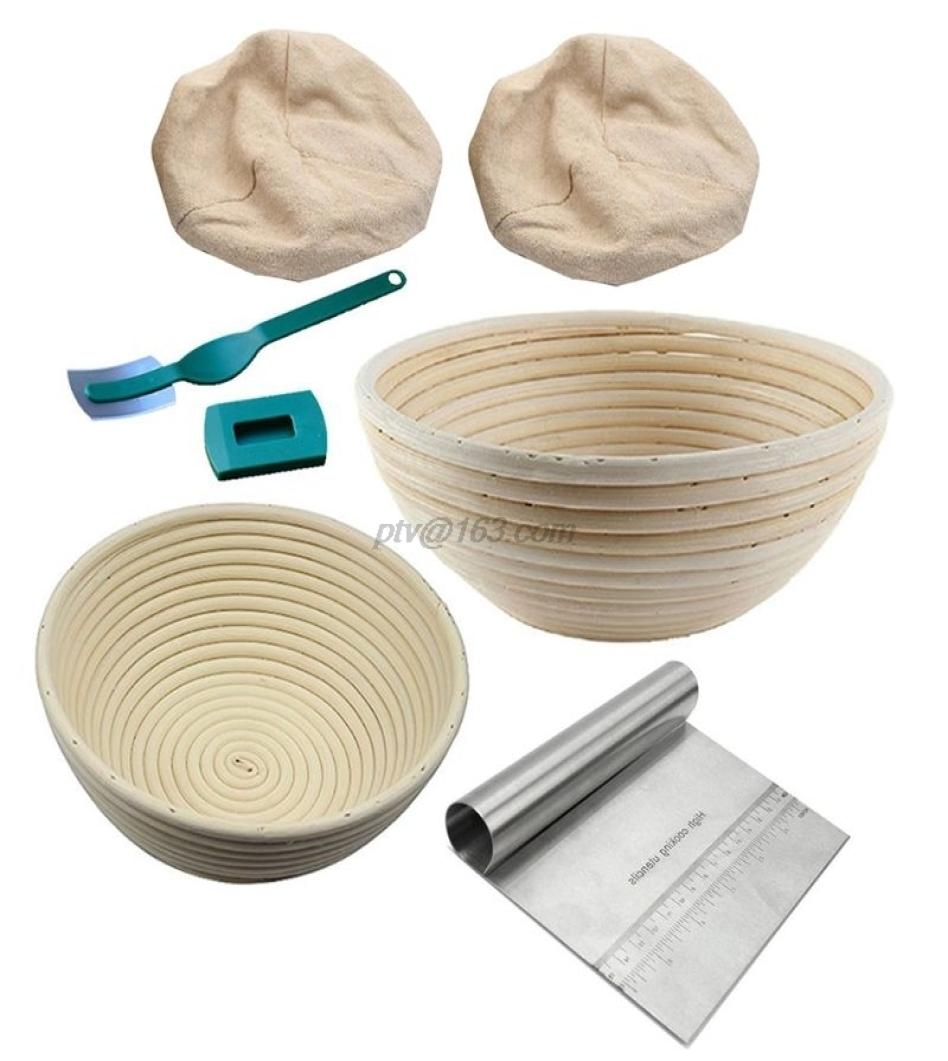 

6Pcs Bread Banneton Proofing Basket Baking Bowl Dough With Bread Lame Liner and Scraper Tool for Bakers Proving Baskets 2010232111525