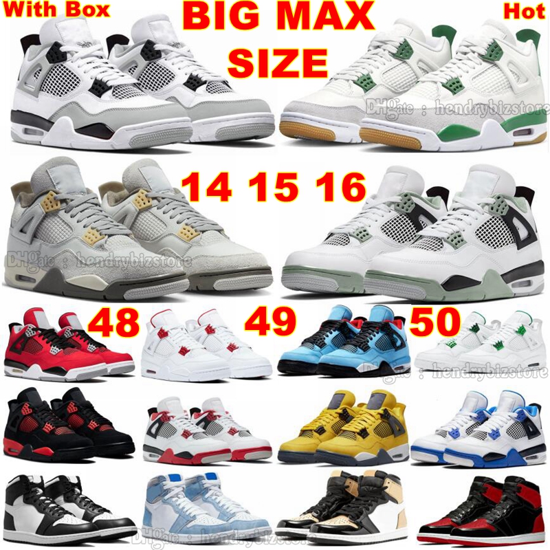

Large Size 14 15 16 Basketball Shoes EUR 48 49 50 51 Mens Women 4S Pine Green Military Black Seafoam 4 Canyon Purple Se Craft Photon Dust 1S Shadow 2.0 Bred Sneakers With Box, 1 color#3