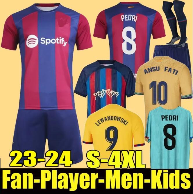 

22/23/24 LEWANDOWSKI ANSU FATI Soccer Jerseys 2023 FERRAN ADAMA PEDRI DEST GAVI BarcelonaS Rosalia Motomami maillots football shirt men kids kit uniform