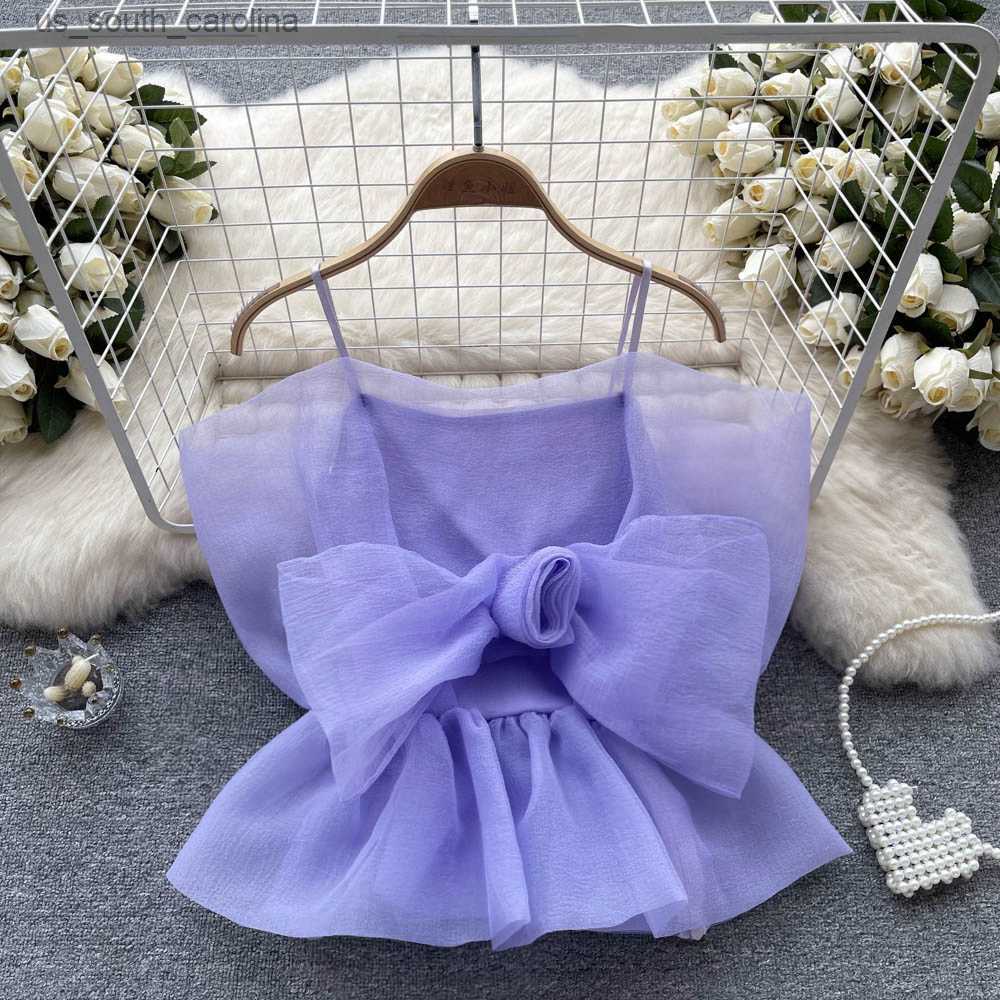 

Camis Slash Neck Bowknot Womens Tanks and Camis Casual Skinny Camisole Y2k Women Spaghetti Strap Crop Almighty Tank Tops Dropshipping L230522, Pink