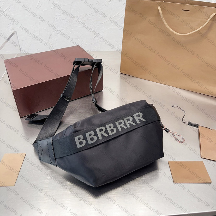 

Luxurys Designer Bags Vintage Check Nylon Chest Belt Bum Bag Fanny Pack Vintage Bumbag Tote Wallet Waist Classic Stripe Men's Women's Handbag Crossbody, Black