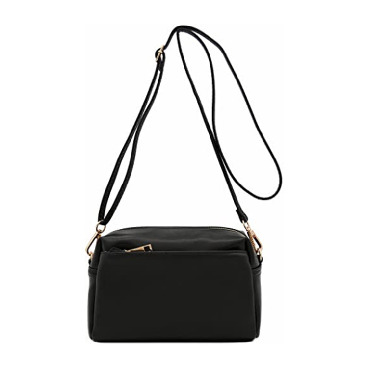 

Triple Zip Small Crossbody Stylish shoulder Bag, White