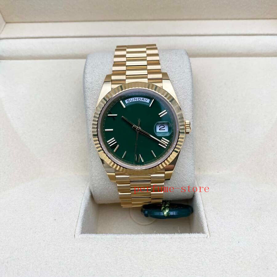 

Day-Date 40 228238 Fluted Bezel Green Casino Dial Fashion brand automatic waterproof sapphire men's watch