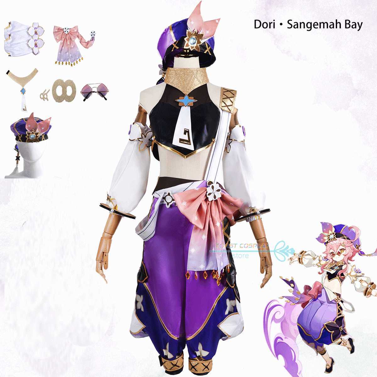 

Anime Costumes Game Genshin Impact DoriSangemah Bay Cute Cosplay Women's Comes Gorgeous Lovely Halloween Role Play Party Z0602