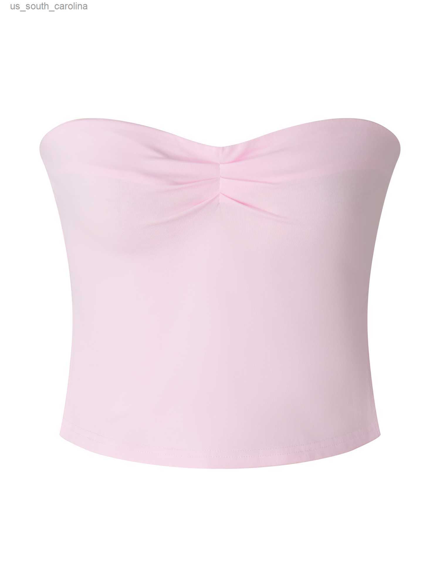 

Camis AvoDovA Y2k Clothes korean fashion Women s Summer Slim Fit Tube Tops Solid Color Sleeveless Off Shoulder Split Bandeau L230522, White