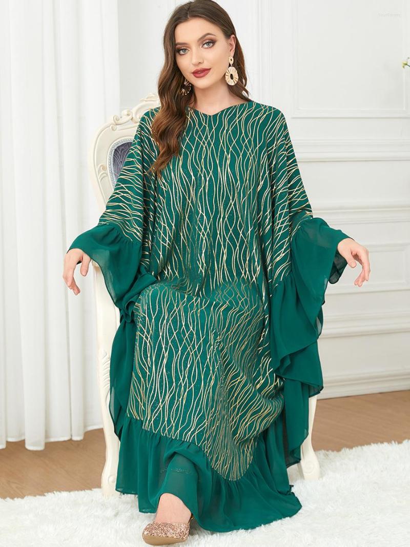 

Ethnic Clothing Elegant Muslim Dress Women Print Abaya Bat Sleeve Morocco Party Kaftan Turkey Arab Long Robe Vestidos Dubai Maxi Dresses