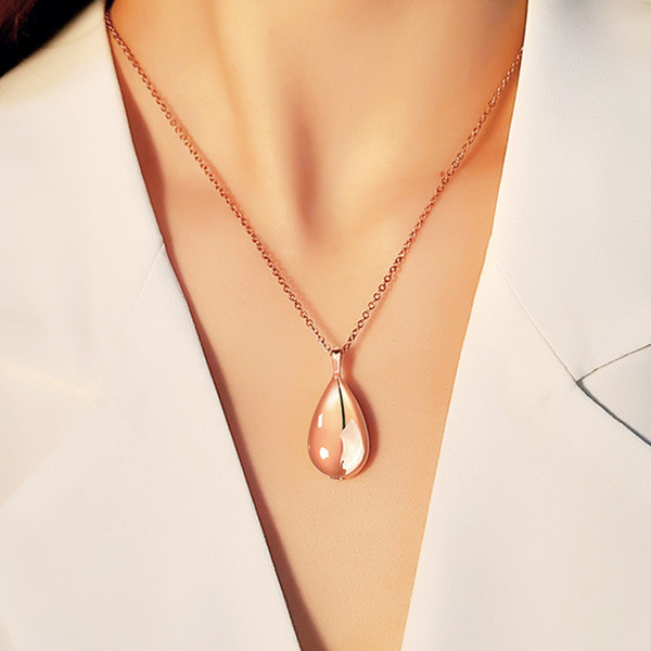 

Women's Pendnat Necklace Personalized and Trendy Stainless Steel Water Drop Pendant Necklace Openable for Pet Urns Jewelry Gift yw47PN-1616