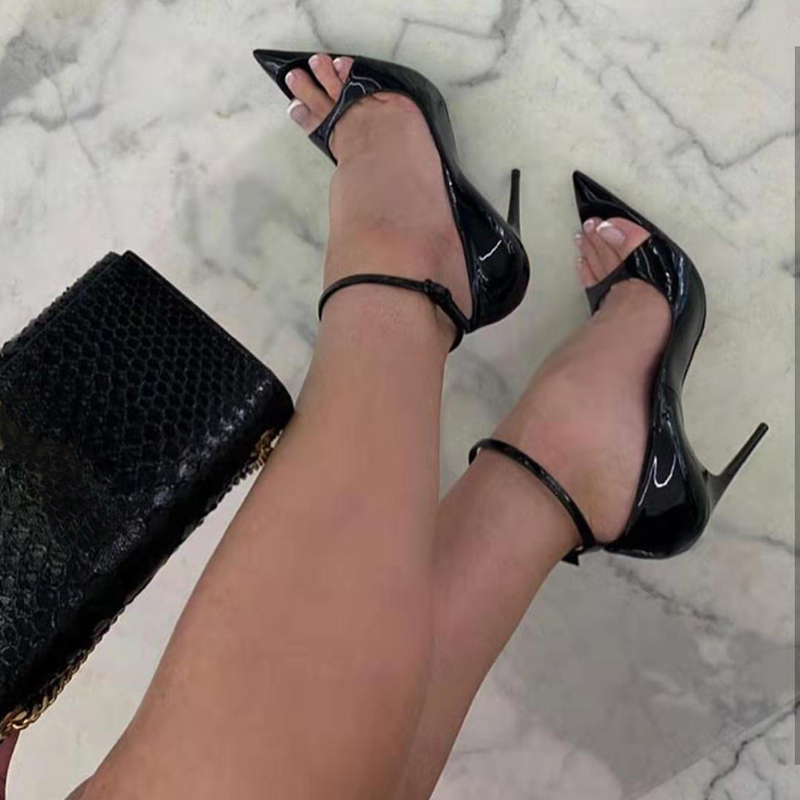 

New Pointed Toe Pumps Women Stiletto High Heels Women Shoes Rhinestone Rivet Dress Shoes Zapatos Mujer femmes chaussures, Black c