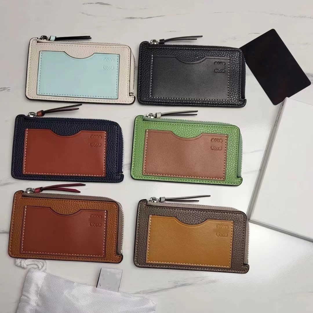 

Geometric pattern 7-line zipper bag leather short small change wallet card bag multiple card slots document storage bag coin bag, Black