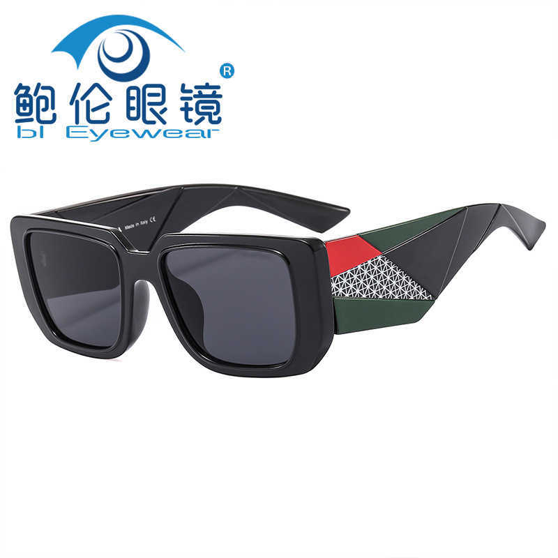 

New spring and summer travel concave ins fashionable geometric thick leg large frame women's sunglasses