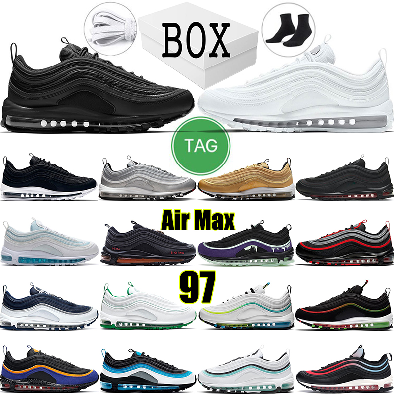 

Max 97 MSCHF x INRI Jesus Running ShOes Mens 97s Sean Wotherspoon Triple White Black Silver Bullet Pine Green Bred Volt Reflective Sail outdoor Men Women with box, #5 sillver bullet