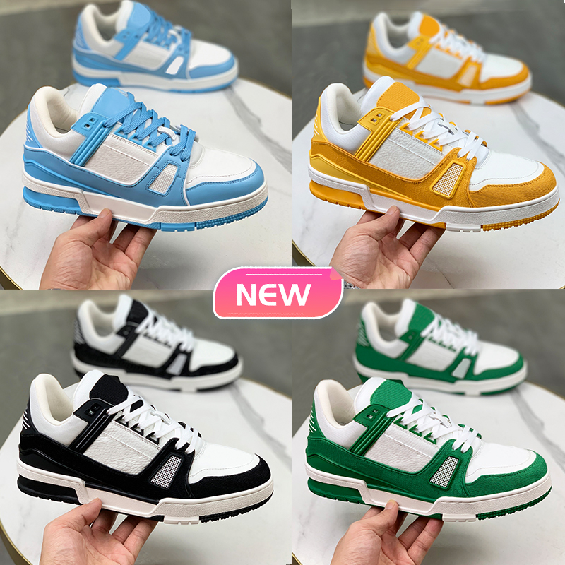 

Top mens casual shoes Logo Embossed Trainer Sneaker sky blue yellow black green denim triple white pink luxurys low men designer sneakers womens trainers EUR 36-45, 13 v1 analog