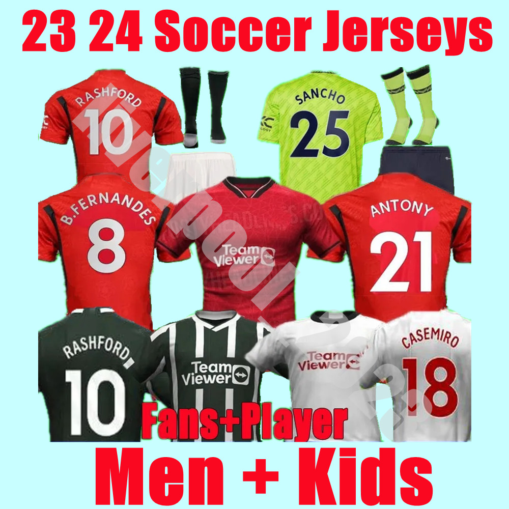 

23 24 RASHFORD CASEMIRO MARTINEZ SANCHO soccer jerseyS Love GARNACHO ANTONY 2023 2024 B. FERNANDES WEGHORST MancHEstErS football shirt ERIKSEN set Elanga Uniforms, 11