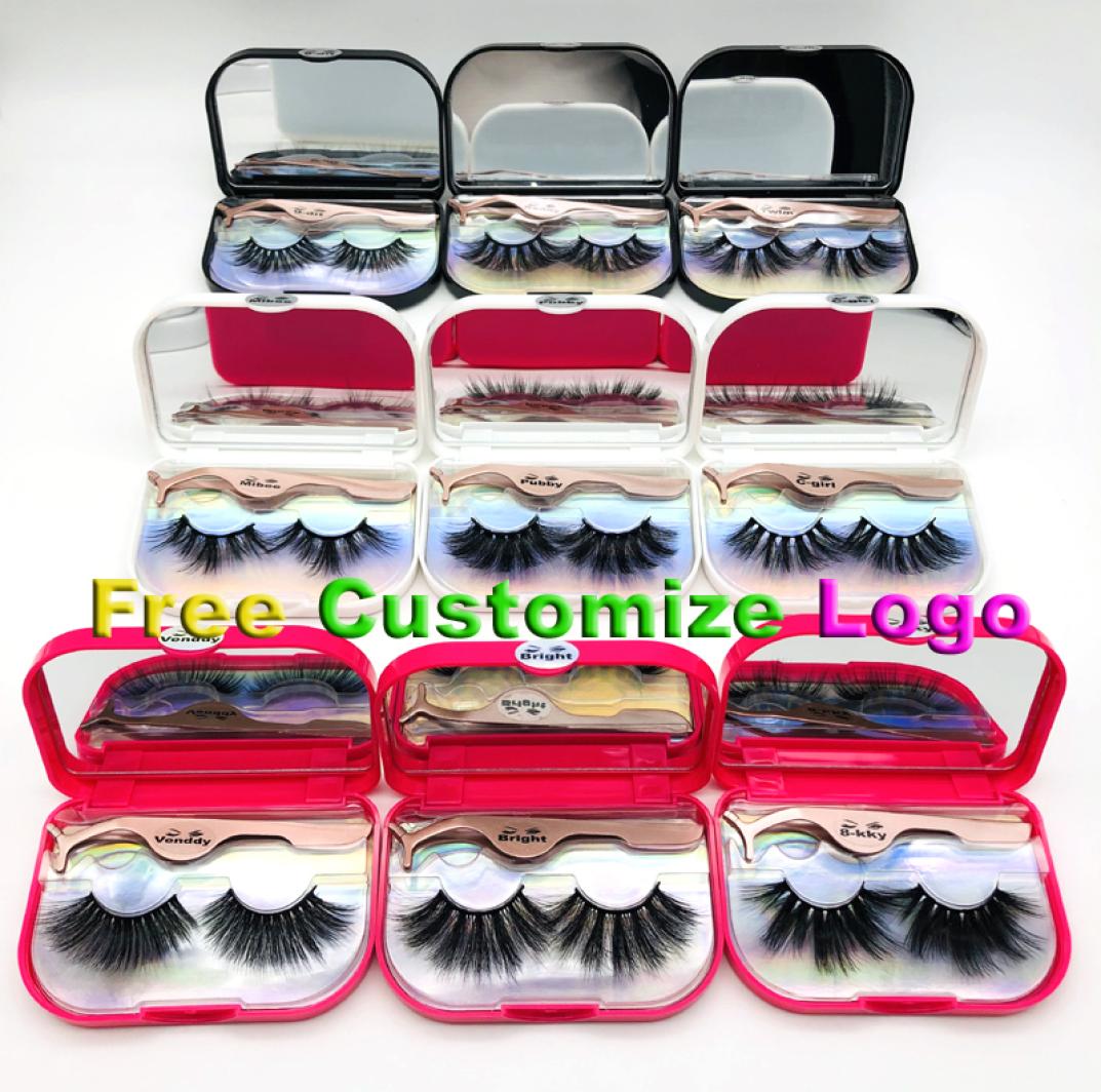 

25 mm Long 3D Mink Eyelashes Private Label Logo Mink Eyelash Extensions Dramatic Thick Mink Lashes Cruelty Fluffy Natural Fal1900388
