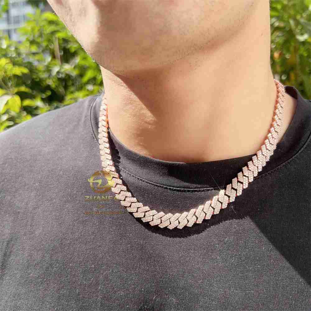 

Fashion Hip Hop Jewelry Custom 925 Sterling Silver Iced Out 10mm 12mm Moissanite Cuban Link Chain Bracelet for Men Women